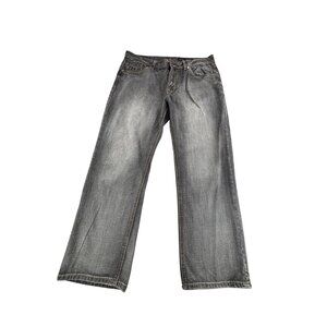Mens Axel Relaxed Straight Jeans W36 L30 Gray Denim